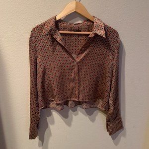 Zara 70's Inspired Button Down Blouse